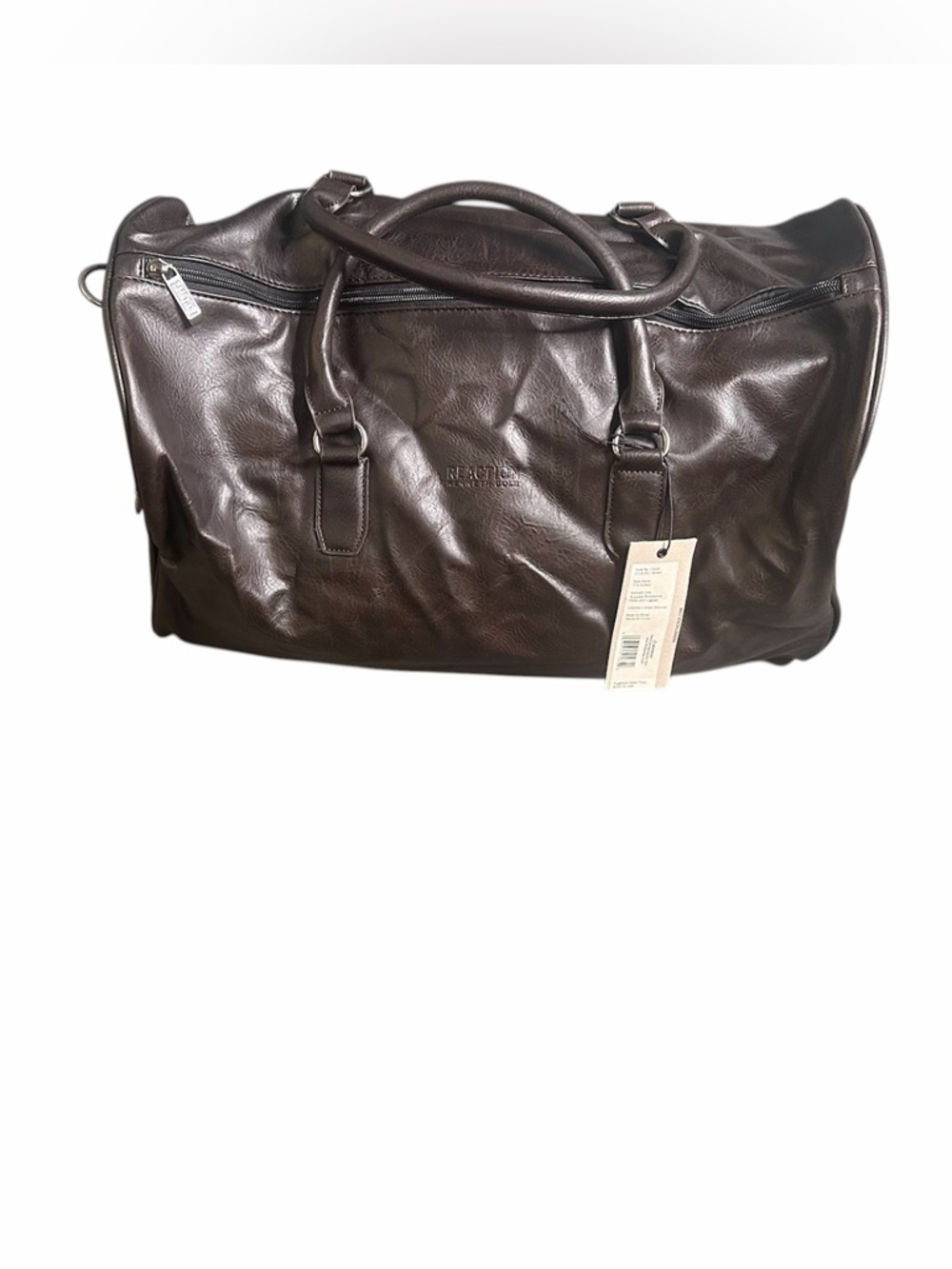 Kenneth Cole Reaction Dark Brown Leather Duffel Bag